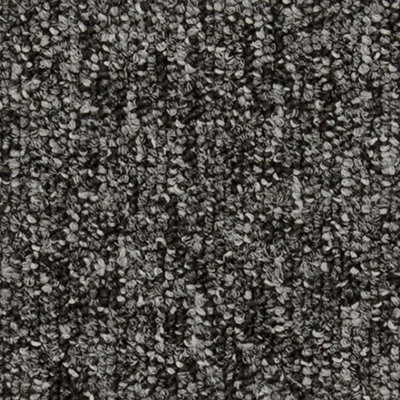 B&Q Latour 2 Stanton Loop Pile Contract Carpet Tiles For Domestic & Moderate Commercial Use Grey/Black
