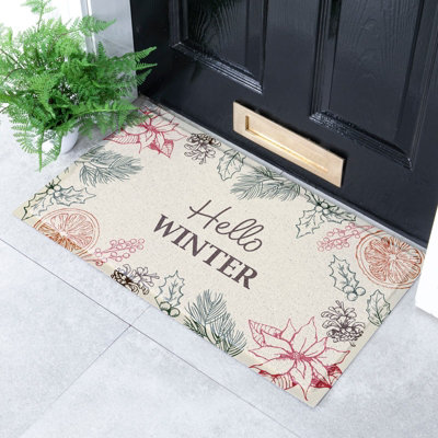 Artsy Doormats Hello Winter Indoor Outdoor Doormat from B&Q