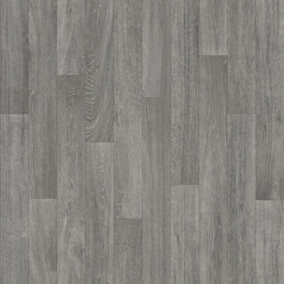 B&Q Modern Wood Effect Anti-Slip Vinyl Flooring For Home, Shops, Offices, 2.8Mm Thick Vinyl Sheet-1M(3'3") X 4M(13'1")-4M² Grey