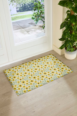 Artsy Doormats Yellow Sunflower Pattern  Doormat (90 X 60Cm) from B&Q