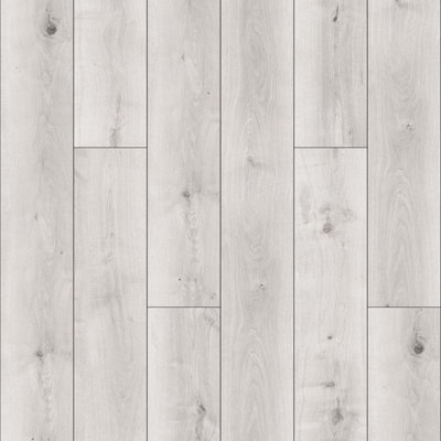 B&Q Light Allo (Rbp) Pewter Oak Wood Effect Spc Click Luxury Vinyl Tile - Plank(5.2Mm Lvt), For Home & Commercial Use M²Per Pack Size 2.193