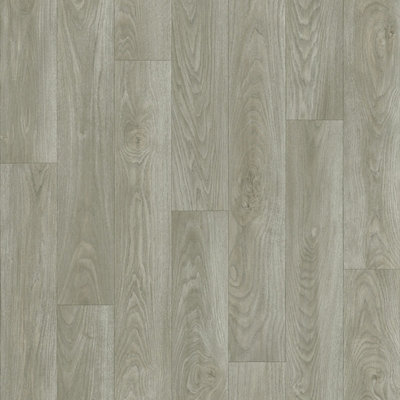 B&Q Grey Wood Effect Vinyl Flooring For Livingroom, Hallways, Kitchen,2.7Mm Cushion Backed Vinyl Sheet-7M(23') X 2M(6'6")-14M²