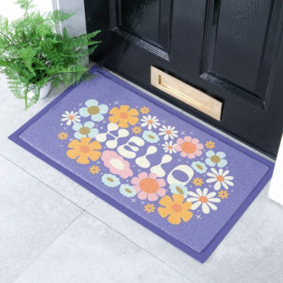 Artsy Doormats Elizabeth Olwen Hello Floral Indoor/outdoor Doormat (70X40Cm) from B&Q