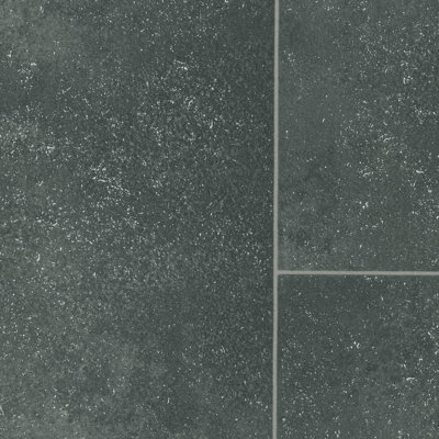 B&Q Grey Modern Tile Effect Anti-Slip Vinyl Flooring For Kitchen, & Bathroom, 2.0Mm Thick Vinyl Sheet-7M(23') X 4M(13'1")-28M²