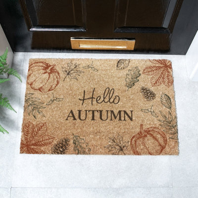 Artsy Doormats Hello Autumn  Coir Doormat (60 X 40Cm) from B&Q