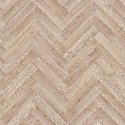 B&Q Wood Herringbone Effect Vinyl Flooring For Kitchen, Bathroom, Livingroom, 4.20Mm Thick-2M(6'6") X 3M(9'9")-6M² Beige