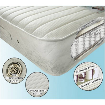 TL Beds Pocket Sprung And Memory Foam MattressSingle 3Ft from B&Q