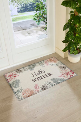 Artsy Doormats Hello Winter Indoor Outdoor Doormat from B&Q