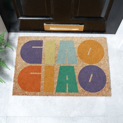 Artsy Doormats Elizabeth Olwen Ciao Ciao Coir Doormat (60X40Cm) from B&Q