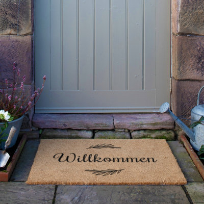 Artsy Doormats Willkommen Doormat (90 X 60Cm) from B&Q