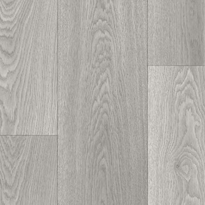  - Grey Wood Effect Vinyl Flooring For LivingroomKitchen2.7mm Thick Cushion Backed Vinyl Sheet-2M(6'6") X 2M(6'6")-4M²