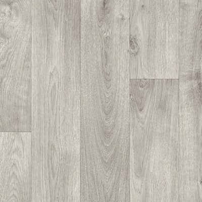  - Light Grey Anti-Slip Wood Effect Vinyl Flooring For LivingroomKitchen2.8mm Vinyl Sheet-6M(19'8") X 2M(6'6")-12M²