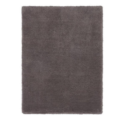 Plain Smoke RugShaggy Living Room RugModern Stain-Resistant Dining Room Rug37mm Thick Smoke Rug-160Cm X 230Cm from B&Q