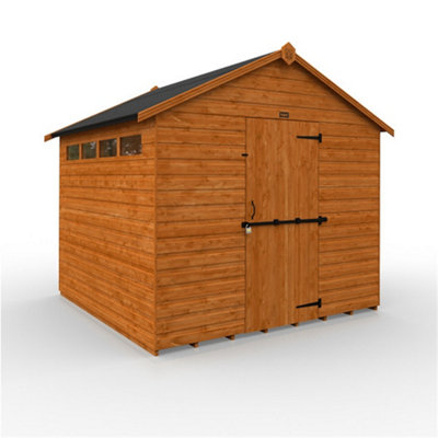 8Ft X 8Ft (2350mm X 2350mm) Horsforth Shiplap Security Apex Shed With 4 Windows (12mm Tongue And Groove Floor And Roof)