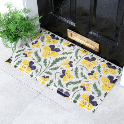 B&Q -  Pansy Pattern Doormat (70 X 40Cm)