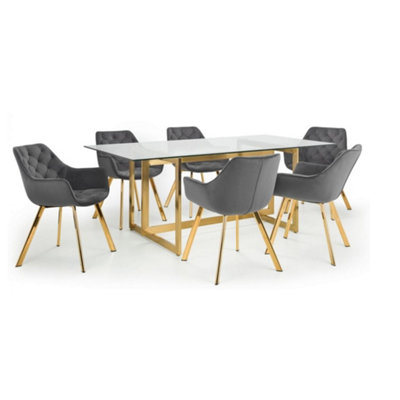 Ashfield Minori Dining Table & 6 Lorenzo Grey Dining Chairs from B&Q