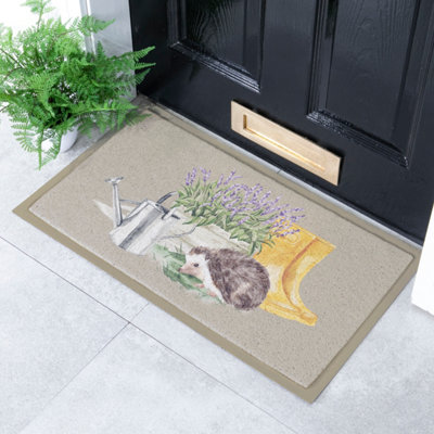 Artsy Doormats Lavender Hedgehog Doormat (90 X 60Cm) 60Cm B&Q