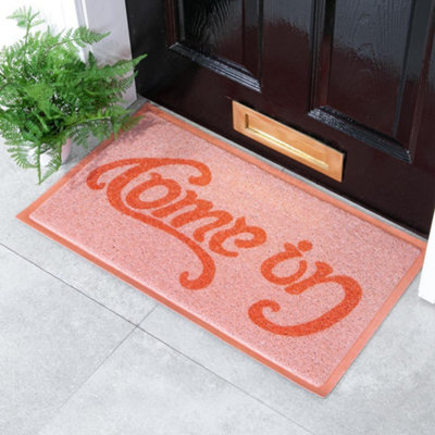 Native Natural Pink Come In Go Away Doormat (70 X 40Cm) from B&Q