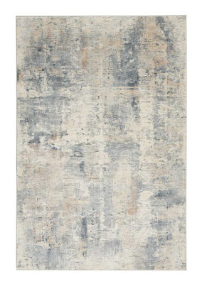 Beige/grey Rug10mm Thick Abstract RugStain-Resistant Modern Luxurious Rug For Bedroom& Dining Room-160Cm (Circle) from B&Q