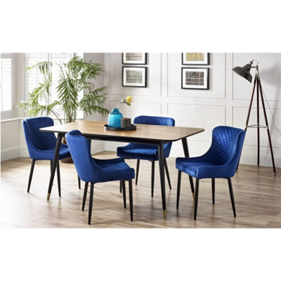 Ashfield Rectangular Table & 4 Luxe Blue Chairs from B&Q
