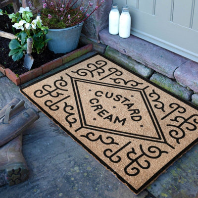 Artsy Doormats Custard Cream Coir Doormat (90X60Cm) from B&Q