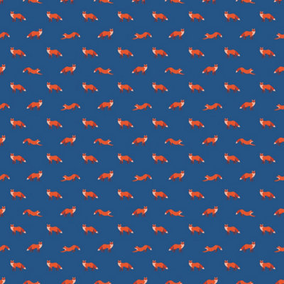 B&Q -  Eco-Friendly Blue Cute Fox Wallpaper
