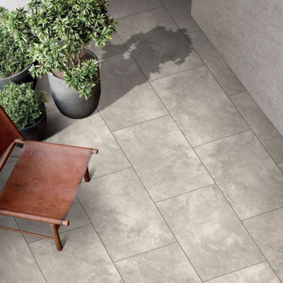 B&Q -  Limestone Grey 600X900X20mm Outdoor Porcelain Paving Full Set Of 40 Slabs For Patios And Garden Walkways