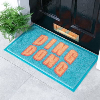 Artsy Doormats Blue Ding Dong Doormat (70 X 40Cm) from B&Q
