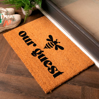Artsy Doormats Cute Be 'bee' Our Guest Doormat from B&Q