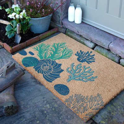 Artsy Doormats Coral & Shells Doormat (90 X 60Cm) from B&Q