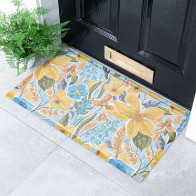 Artsy Doormats Yellow Flowers Doormat (90 X 60Cm) from B&Q