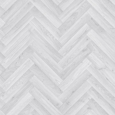  - Grey Wood Herringbone Effect Vinyl Flooring For KitchenBathroomLivingroom4.20mm Thick Vinyl Sheet-3M(9'9") X 4M(13'1")-12M²