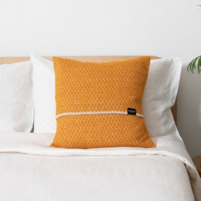 Native Natural Hoop Mustard Wool Cushion 45X45Cm from B&Q
