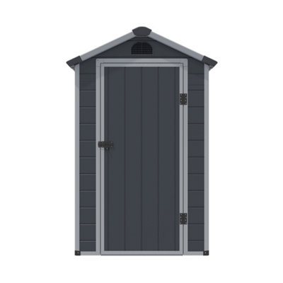 Cheshire 4 X 6 Single Door Apex Plastic Shed (Dark Grey) from B&Q
