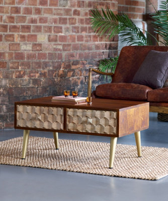 Worcester Edison Modern Coffee Table With 2 Drawers from B&Q