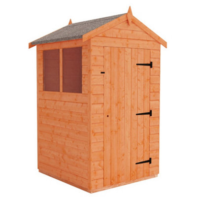 Horsforth 4 X 4 (1.23M X 1.15M) Wooden Tongue And Groove Garden Apex Shed - Single Door (12mm T&g Floor And Roof) (4Ft X 4Ft) (4X4)