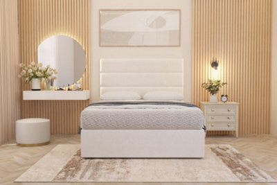 Somnior Beds Somnior Chambery White Plush Hybrid Pocket Sprung Orthopaedic Divan Bed Set With Upholstered Headboard