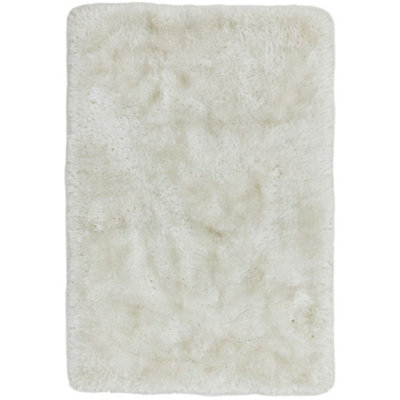 Handmade RugLuxurious Rug For BedroomEasy To Clean Plain Dining Room RugSparkle White Shaggy Rug-140Cm X 200Cm from B&Q