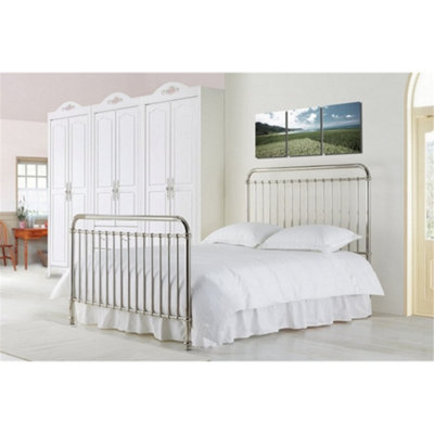 TL Beds Curved Tubular Chrome Nickel Metal Bed FrameDouble 4Ft6" from B&Q