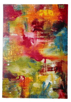 Multi RugAbstract Stain-Resistant RugModern Multi Rug For BedroomLiving Room& Dining Room-120Cm X 170Cm from B&Q