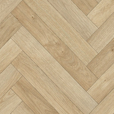  - Light Beige Herringbone Wood Effect Vinyl Flooring For LivingroomKitchen2.8mm Vinyl Sheet-6M(19'8") X 4M(13'1")-24M²