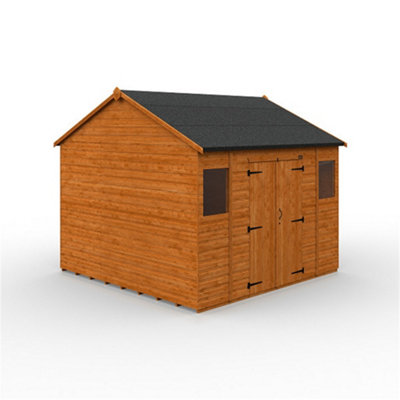 10Ft X 10Ft (2950mm X 2950mm) Horsforth Shiplap Apex Workman Shed With 2 Window (12mm Tongue And Groove Floor And Roof)