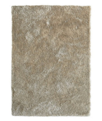 Shaggy Champagne RugHandmade RugModern Plain Rug For BedroomLiving RoomKitchen& Dining Room-80Cm X 150Cm from B&Q