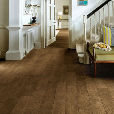  - Engineered Wood Flooring Chene25 Cognac Brushed And Lacquered Brown Plank (14mm Thick X 150mm Wide)