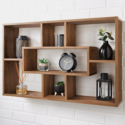 Biznest Multi Section Shelf Rustic Oak Modern Space Saving Storage Great Addition To Your Home Décor from B&Q