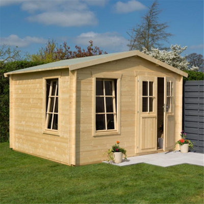 Cheshire 11 X 10 Retreat Apex Log Cabin (19mm Wall Thickness)