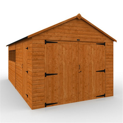 18Ft X 10Ft (5350mm X 2950mm) Horsforth Shiplap Xl Garage With 4 Windows (12mm Tongue And Groove Floor And Roof)