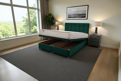 Knight Sleep Cubed Ottoman Bed Emerald Plush 4Ft  With Mattress & 24"headboardSmall Double from B&Q