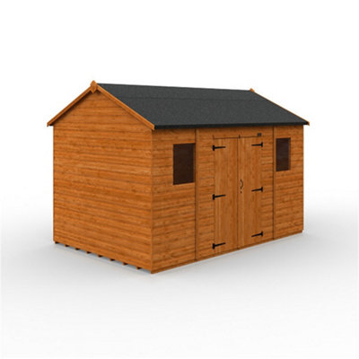 12Ft X 8Ft (3550mm X 2350mm) Horsforth Shiplap Apex Workman Shed With 2 Window (12mm Tongue And Groove Floor And Roof)