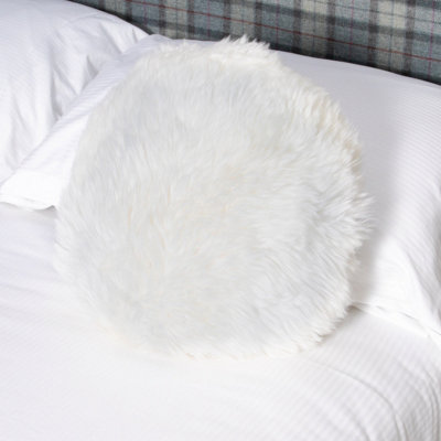 Native Natural Round Sheepskin Cushion from B&Q